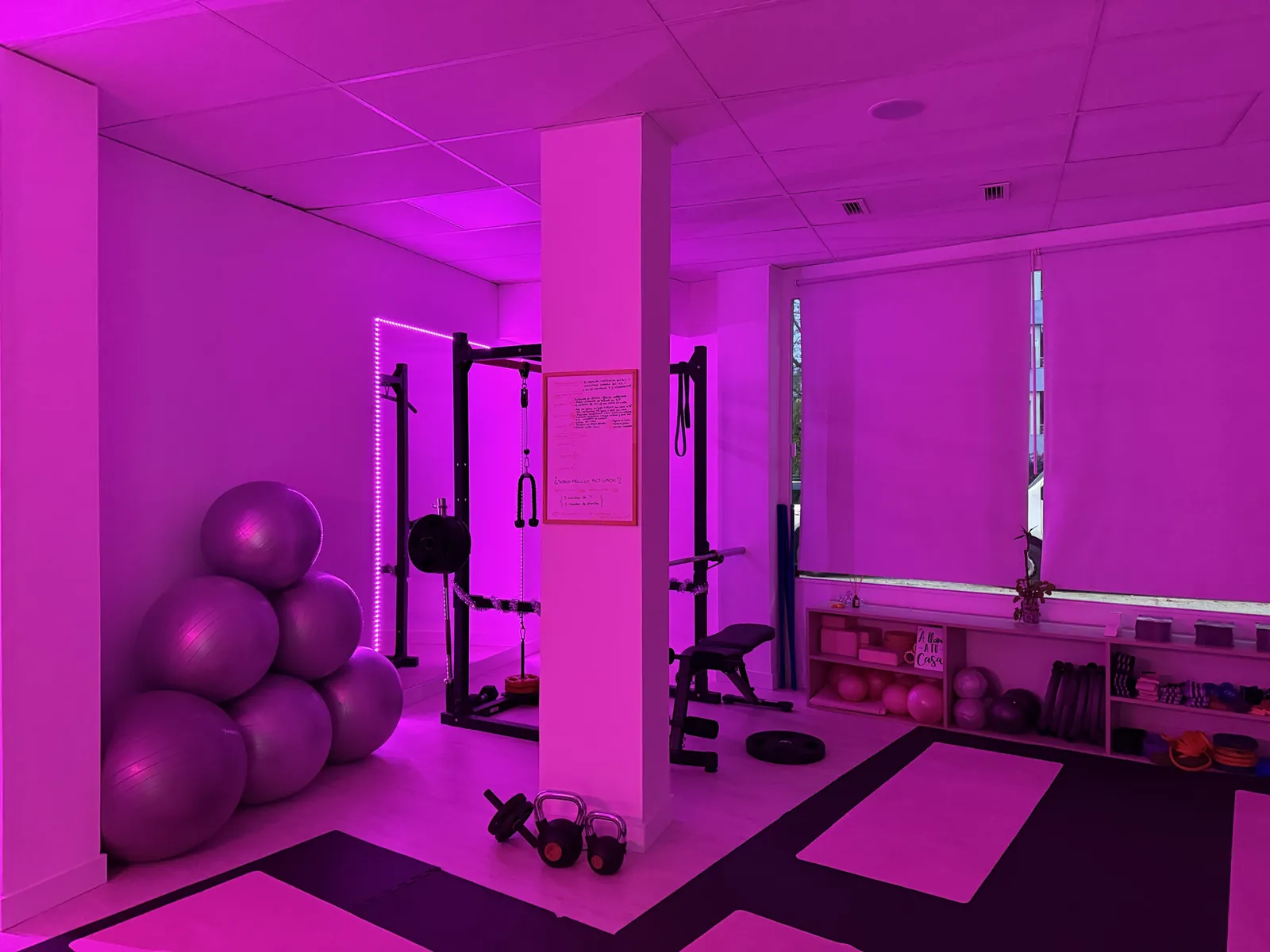 Rincon del centro MEFIT WOMAN con neon de marca